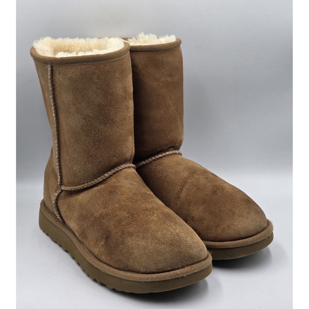 UGG Classic Short II 1016223 Women's 7 Chestnut Suede Sheepskin Boots EU38